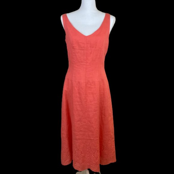 Nikki Valentine Dresses & Skirts - Nikki Valentine sleeveless A line dress 100% Irish Linen fully lined size 6